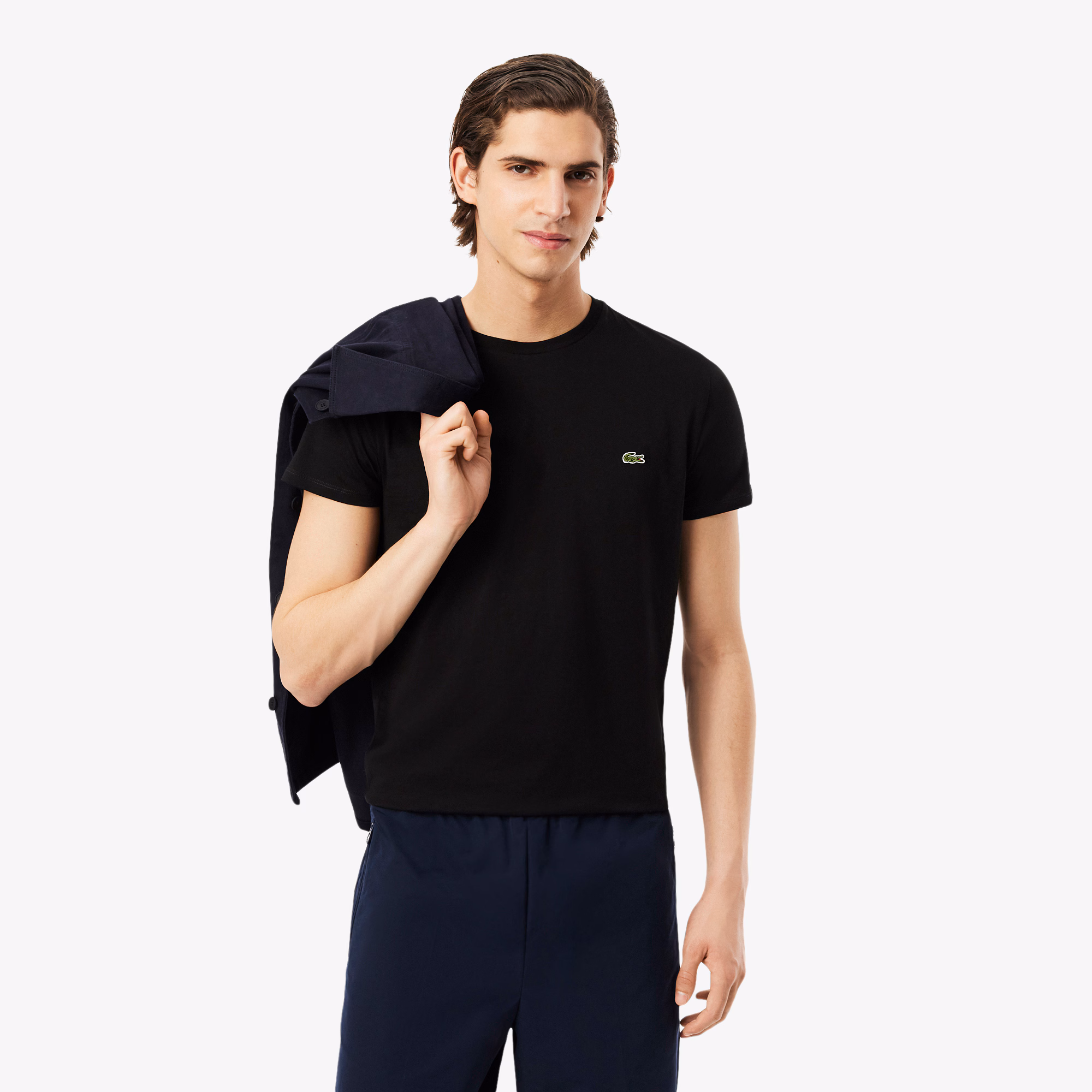 Lacoste T-Shirt a Mezze Maniche in Cotone Pima TH6709-031 1 T-Shirt a Mezze Maniche da Uomo in Cotone Pima Lacoste TH6709-031