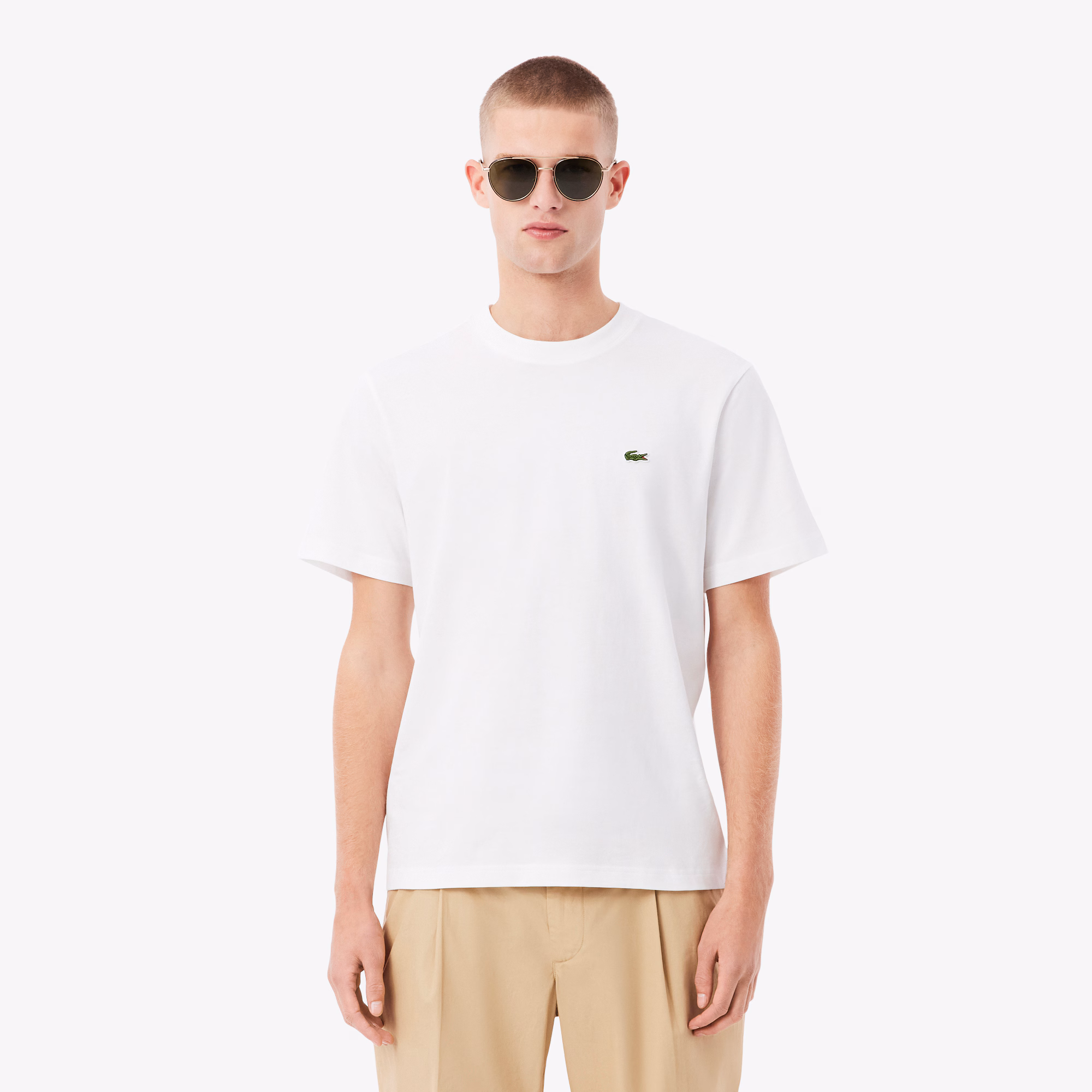 Lacoste T-Shirt a Mezze Maniche in Cotone TH7318-001 1 T-shirt a Mezze Maniche da Uomo Mid-Weight Lacoste TH7318-001