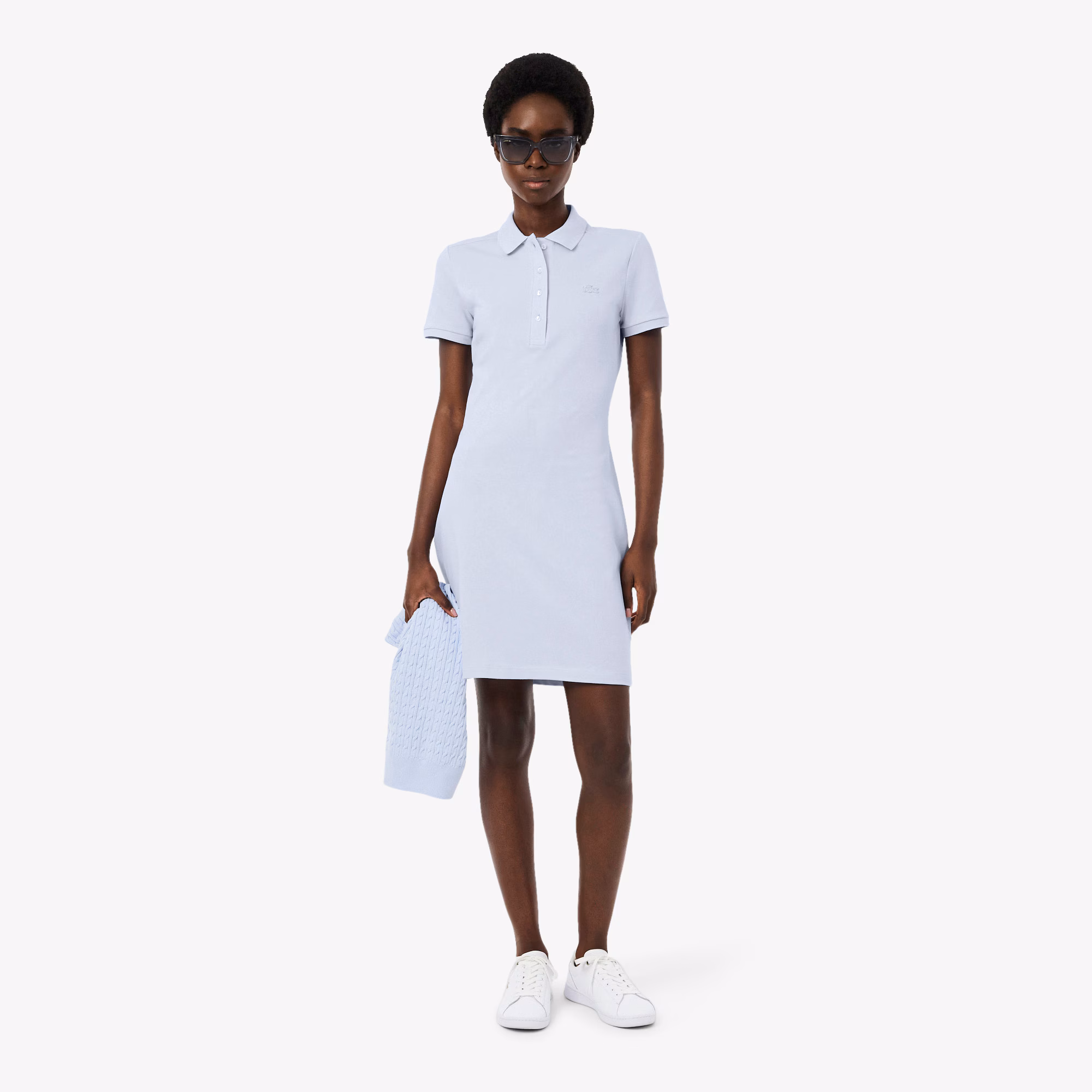 Lacoste Vestito Polo Slim Fit Donna in Mini Piqué Stretch EF5473-J2G 1 Vestito Polo Slim Fit Lacoste EF5473-J2G