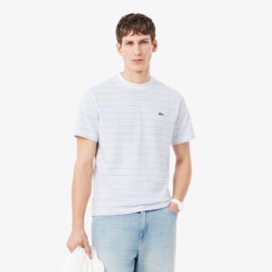 Lacoste T-Shirt a Mezze Maniche in Cotone a Righe TH0874-WB5