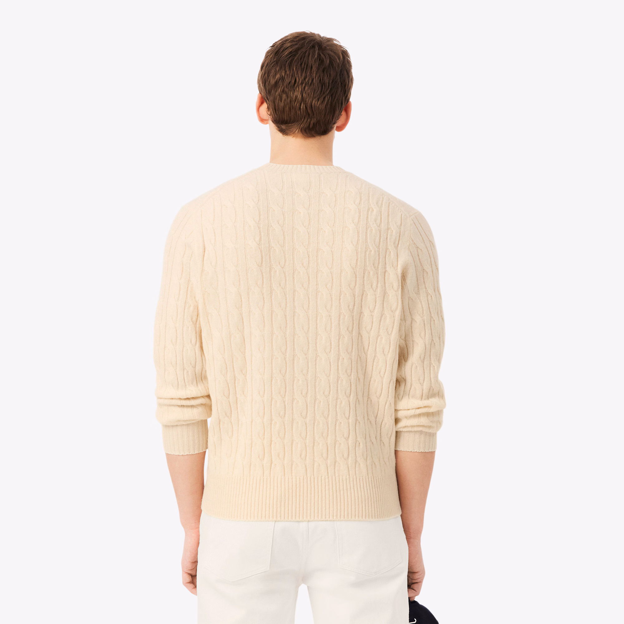 Lacoste Maglione Girocollo a Trecce in Lana Cardata AH2924-XFJ