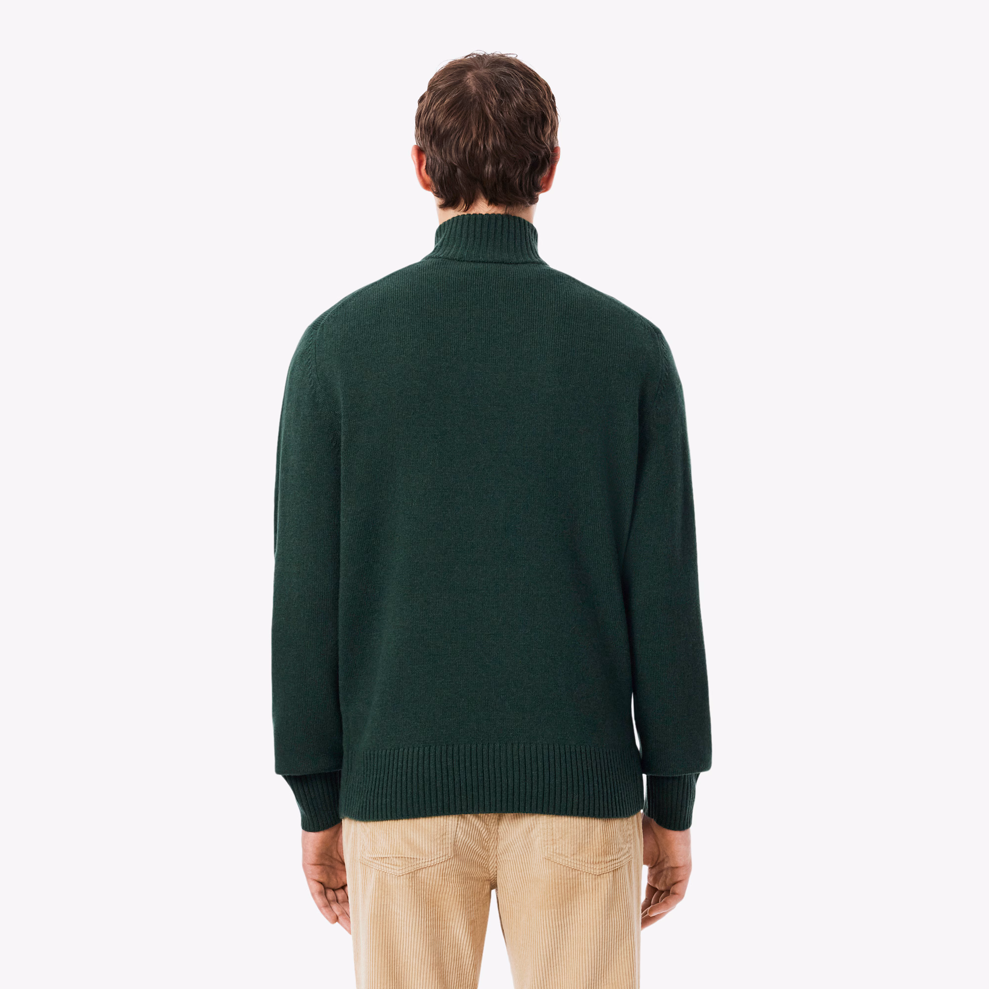 Lacoste Maglione Mezza Zip in Lana da Uomo AH3052-YZP