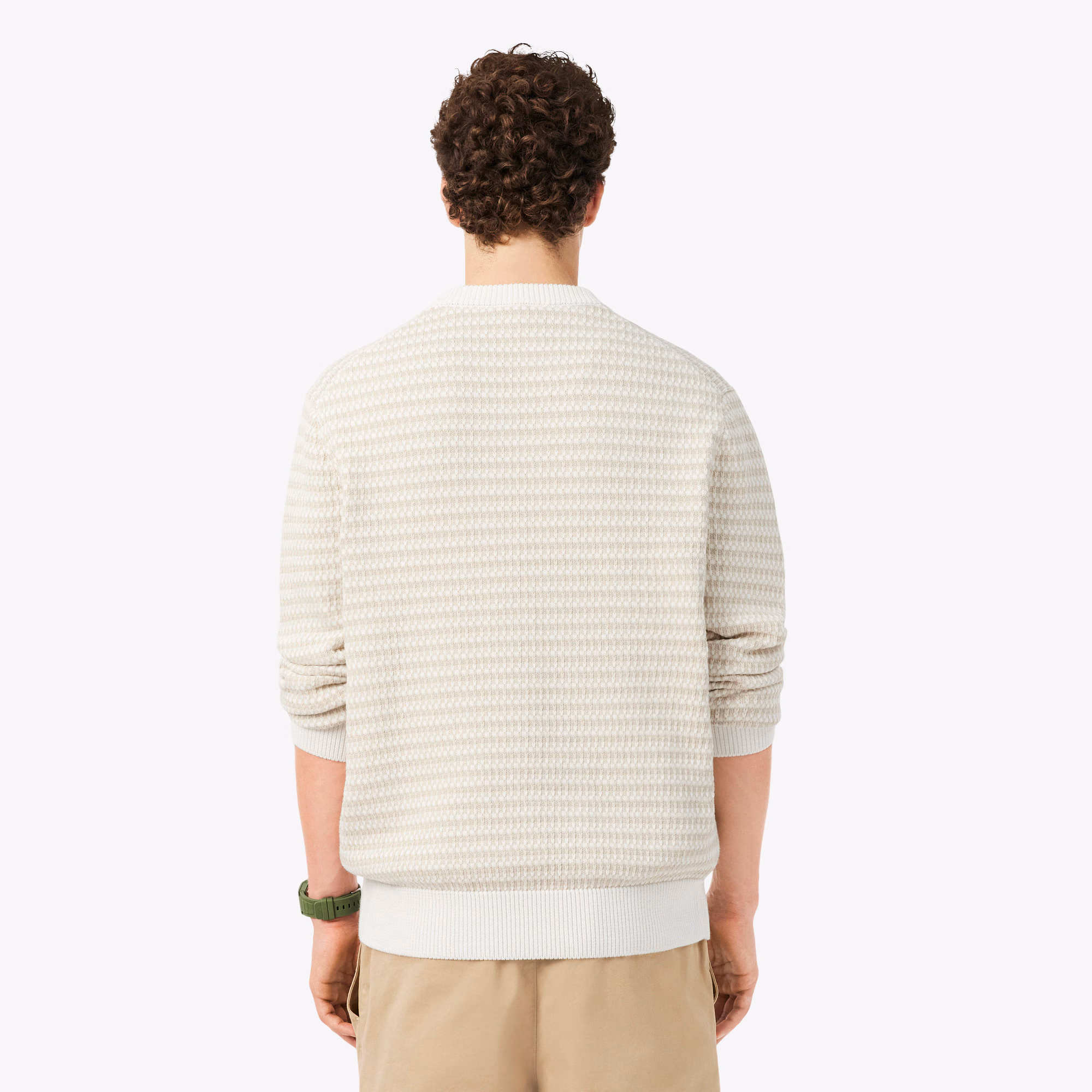 Lacoste Maglione Girocollo Jacquard in Cotone AH8569-WL6