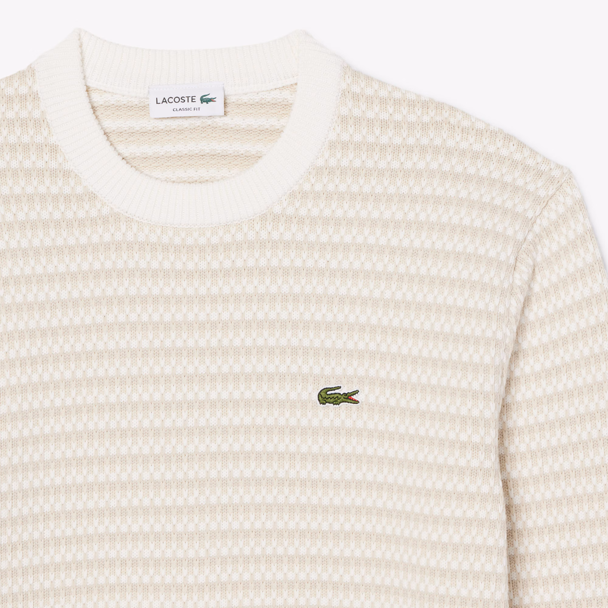 Lacoste Maglione Girocollo Jacquard in Cotone AH8569-WL6