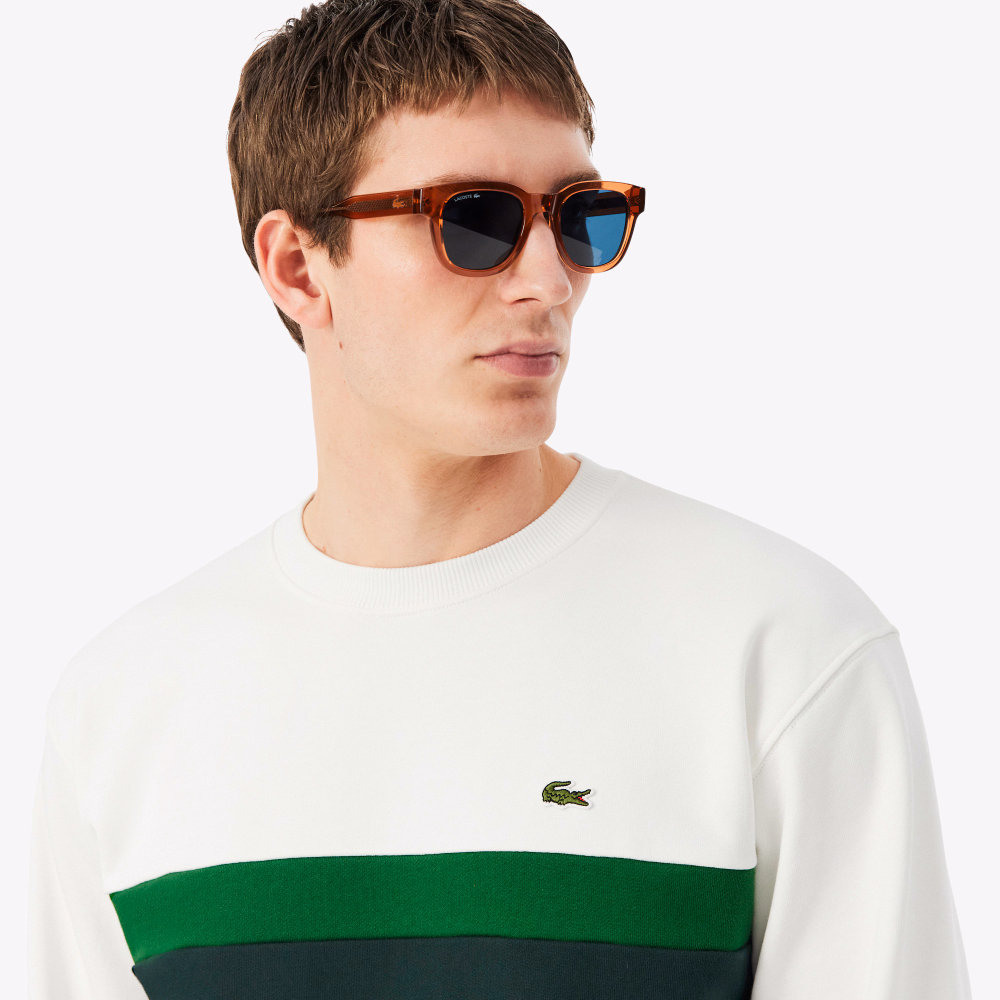 Lacoste Felpa Girocollo Colorblock da Uomo SH9770-0LP