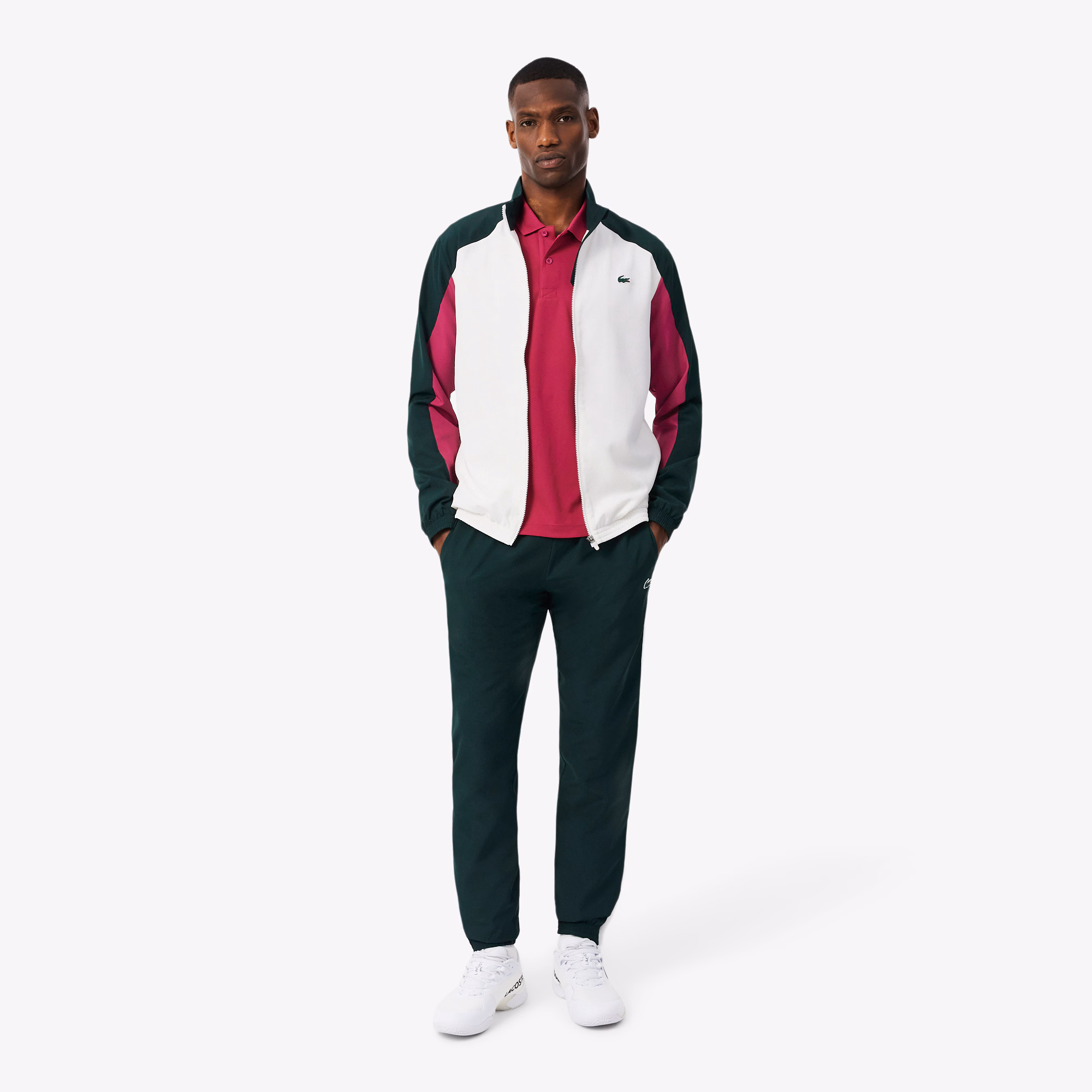 Tuta Colorblock con Stampa Lacoste WH6603-TYK