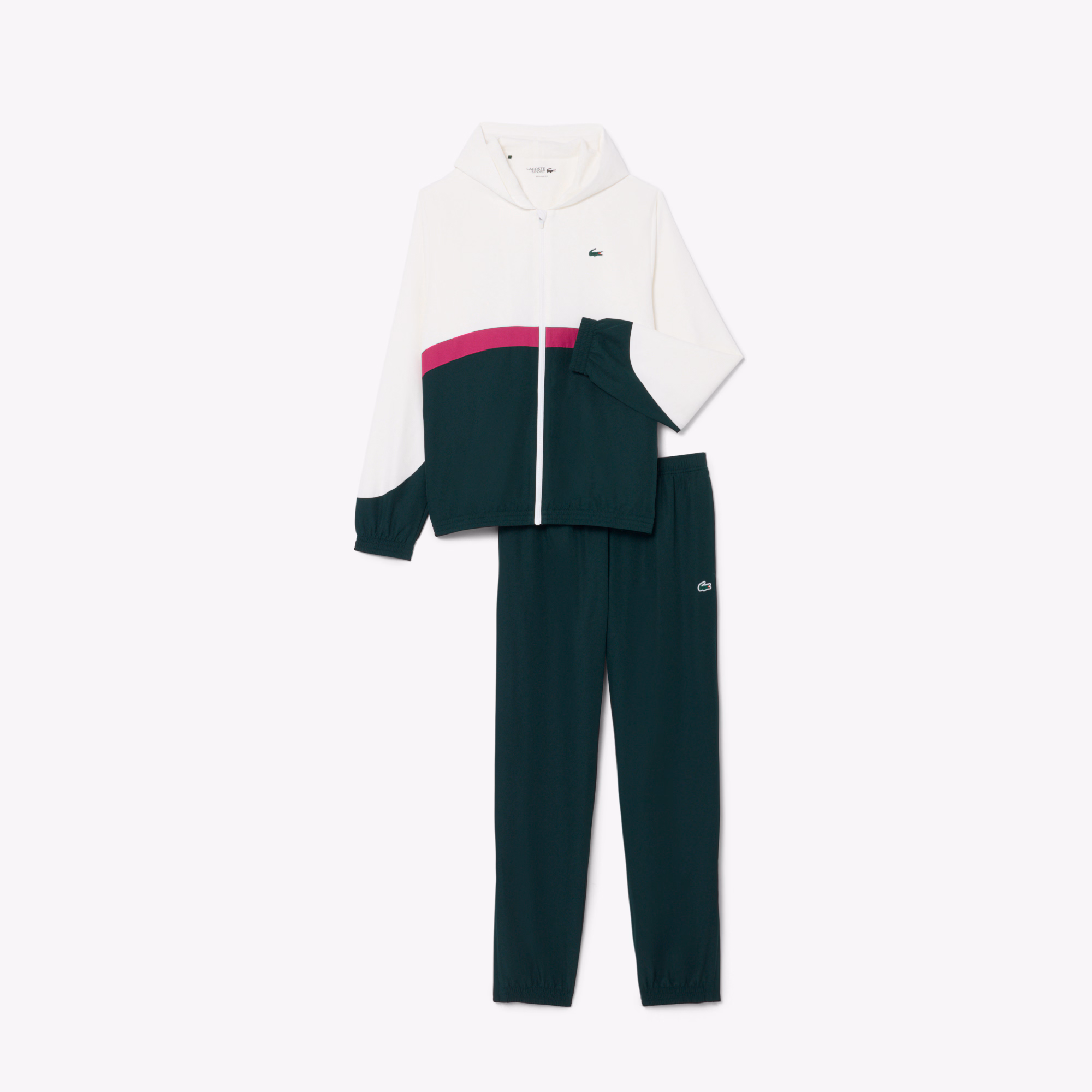 Lacoste Tuta Uomo Colorblock con Cappuccio e Stampa WH6604-TYK