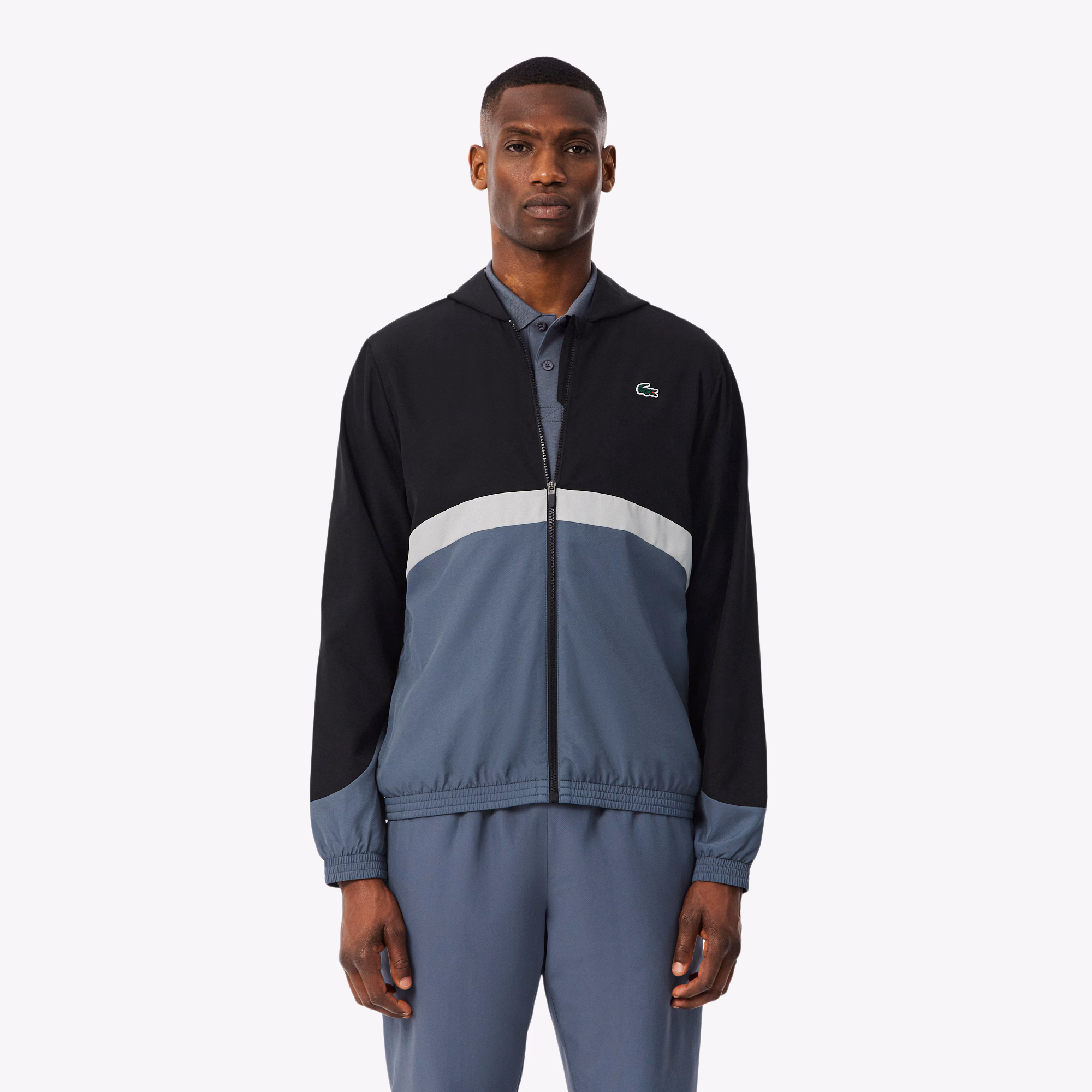 Lacoste Tuta Uomo Colorblock con Cappuccio e Stampa WH6604-YXE